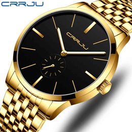 Top Luxus Marke CRRJU Männer Uhr Klassische Business Edelstahl Männer Armbanduhr Mode Wasserdichte Uhr Relogio Masculino 210517