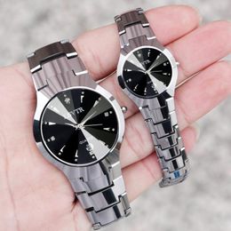 Wristwatches Selling Couple Watch LSVTR Men Women Tungsten Steel Ladies Quartz Lover Gift To Husband And Wife Drop205A