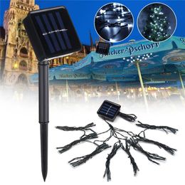 Solar Powered 72LED Patio Umbrella String Light Two Modes Waterproof Outdoor Festive Fairy Lamp