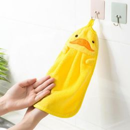 Cartoon Animals Coral Velvet Bathroom Supplies Soft Hand Towel Absorbent Cloth Dishcloths Hanging Cloth Kitchen Accessories