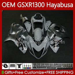 Injection Body For SUZUKI Hayabusa GSXR 1300 CC GSXR-1300 08-19 77No.5 1300CC GSXR1300 Silver white 08 09 10 11 12 13 GSX R1300 2014 2015 2016 2017 2018 2019 OEM Fairing
