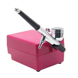 -Mini máquina de compresor de aire profesional Airbrush Airbrush Gadgets de belleza Jet de oxígeno para el kit de cepillo de aire Maquillaje Nail Pastel de decoración