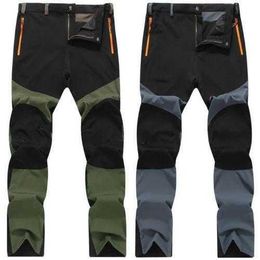 Outdoor Hiking Mens Warm Thin Trousers Mountain Camping Fishing Trekking Trousers Spring and Autumn Windproof Trekking Pants Y0927