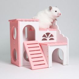Small Animal Supplies Syrian Hamster Nest House Squirrel Chinchilla Villa Bed Cage Ecological Board Swing Toy