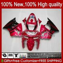 Fairings Kit For KAWASAKI NINJA ZX-6R ZX-636 ZX600 ZX600CC 98-99 Bodywork 16No.18 red flames ZX-600 600CC ZX636 ZX6R 98 99 ZX 636 600 CC 6 R 6R 1998 1999 Motorcycle Bodys