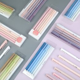 Gel Pens Candy Gradient Colour 6pcs Set Pen Japanese Cute Simple Small Fresh Ballpoint Student Matte Quick-drying Signature