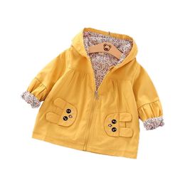 Children Casual Clothes Spring Autumn Kids Girl Cartoon Lovely Hooded Jacket Baby Toddler Fashion Clothing Infant Sportswear 211204