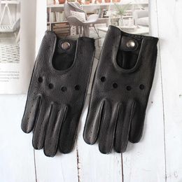 New Leather Gloves Men's Single-Layer Thin Section Outdoor Riding Full-Finger Motorcycle Deerskin gloves H1022