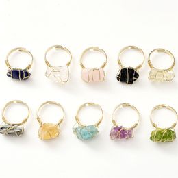 Natural Stone Adjustable Rings Jewellery for Women Popular Statement Ring Halloween Christmas Party Gift wholesale