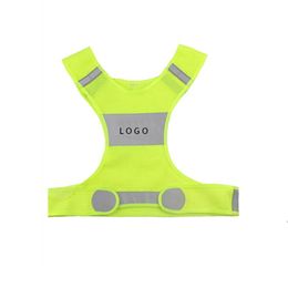 Wholesale Running Cycling Sports Vest Textile Polyester Breathable Night Reflective Vests Customizable Yellow Orange Short Design LLF8606