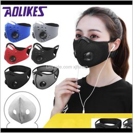 Protective Gear Sports Outdoors Drop Delivery 2021 Test Sale Cycling Caps Pm2Dot5 Philtre Reusable Dustproof Facemask Running Hiking Outsides