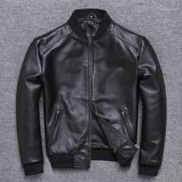 Men's Leather & Faux 2021 Mens Sheepskin Coat Genuine Men Spring Autumn Plus Size Light Bomber Jacket U-352 KJ2222