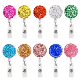 10 Colours Badge Reel Retractable Pull Creativity ID Badges Holder With Clip Office Supplies