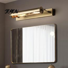 Retro Metal Mirror Front Lamp Bathroom Showerroom Mural Dressing Room Study Wash Basin Bronze E27 LED Wall Lights Decor Lamps