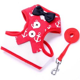 Cat Collars & Leads Dog Harness Vest Leash Adjustable Breast-band Set Cute Bow Knot Tuxedo Elegant Bowtie Party Suit For Kitten Puppy