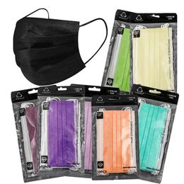 Colour Adult Black Disposable Face Mask 3-layer Protective Breathable Masks