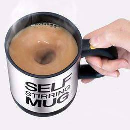 Electric Stainless Steel Auto Self Stirring Coffee Mug Magnetised Mixing Cup Drop Ship