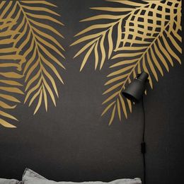 Large Palm Leaf Monstera Tropical Leaf Wall Sticker Living Room Bedroom Palm Leaf Leaves Nature Tree Wall Decal Wedding Decor 210705