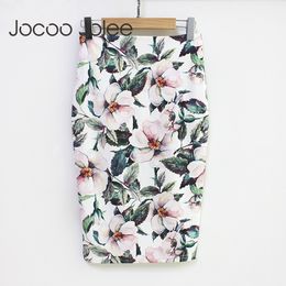 Summer Pencil Skirt Women High Waist Floral Print s Vintage Elegant Office Lady Bodycon Midi Mujer 210428