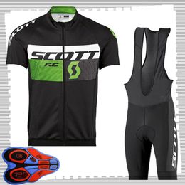 SCOTT team Cycling Short Sleeves jersey (bib) shorts sets Mens Summer Breathable Road bicycle clothing MTB bike Outfits Sports Uniform Y210414128