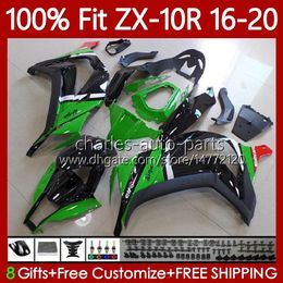 Injection Fairings For KAWASAKI NINJA ZX-10R ZX 10 R 1000 CC ZX1000 C 16-20 green stock 105No.12 ZX 10R 1000CC 2016 2017 2018 2019 2020 ZX-1000 ZX10R 16 17 18 19 20 OEM Body