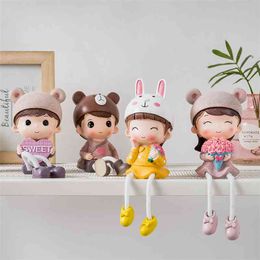 Creative Wall Hanging Foot Doll Couple Suit Rasin Model Living Room Bookshelf Cafe Home Decoration Children Easter Brithday G 210811