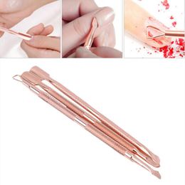 gold cuticle pusher Canada - Nail Art Kits DIY Tools Kit 3Pcs Set Rose Gold Cuticle Pusher Clipper Scissor Nipper Tweezer Picker Stainless Steel Manicure