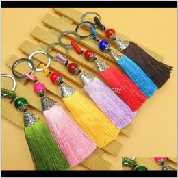 Keychains Fashion Drop Delivery 2021 Tassel Rope Soft Ropes Key Chains Keychain Car Keyring Bag Earrings Accessories Hand Made Cool For Girls