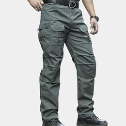 Men's Cargo Pants Army Military Style Tactical Pants Male Camo Jogger Plus Size Cotton Many Pocket Men Camouflage Black Trousers 211112