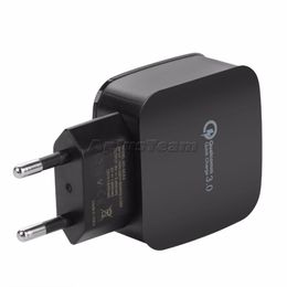 BK370 Quick Charging EU US Plug QC 3.0 Wall Charger 5V/9V/12V 18W 1 Port For Smartphone QC3.0 Fast Rapid Home Adapter