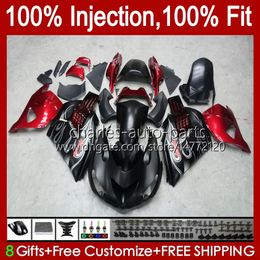 OEM Injection For KAWASAKI NINJA ZX14R ZZR-1400 ZX 14R 14 R ZZR1400 06-11 Body 4No.52 ZX-14R 06 07 08 2009 2010 2011 ZZR 1400 CC 2006 2007 2008 09 10 11 Fairing red flames