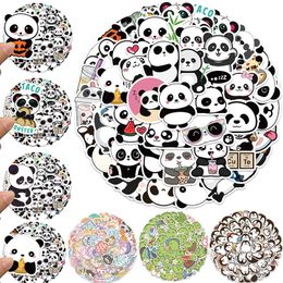 50PCS Cute Panda No-Repeat Stickers Cartoon Kawaii Little Goldfish Green Small Dinosaur Penguin Decls Graffiti PVC Skateboard Motorcycle Bike Sticker