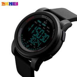 SKMEI 2 Time Mileage Watches Mens Calorie Distance Digital Sport Wrist Watch For Men Pedometer Data Clock relogio masculino 1469 X0524