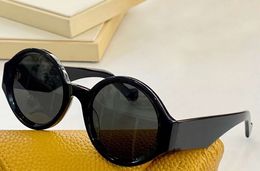 Black Grey Round Sunglasses 52mm gafas de sol Women Fashion Shades UV400 Protection Eyewear with Box