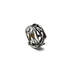 Retro dark cold wind vine thorns S925 ring ins trend personality hip hop couple tide brand Jewellery