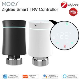 TRV control ZigBee 3.0 Tuya New Radiator Actuator Valve Smart Programmable Thermostat Temperature Heater Alexa Voice Control