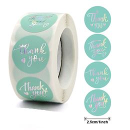 Different Styles 500pcs Roll 1inch Thank You Adhesive Stickers Label Box Baking Business Wedding Party Package Decor