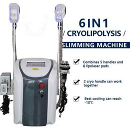 Fat freezing slimming machine cavitation rf vacuum diode laser weight loss radio frequency skin firm device 2 cryo handles