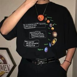 kuakuayu HJN Solar System T-Shirt Geek T Shirt Korean Fashion Oversized Tee Hipsters Grunge Style Shirt Pluto Tee Shirts 210410