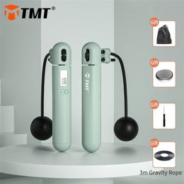TMT Electronic Jump Rope with counter Speed Wireless Skipping Adjustable Crossfit Anti-Slip Handle for Workout Jumping Training 220216