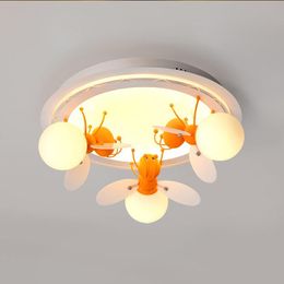 Ceiling Lights Playground Children's Room Small Bees Fireflies Creative Led Cartoon Lamp Warm Bedroom Study