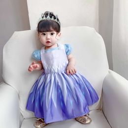 In Children Waterproof Apron Dress Girls Cartoon Princess Drawing Coverall overall 2-7Y E1119 210610