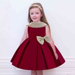 2021 Formal Baptism Dress 1st Birthday Dress For Baby Girl Clothig Bow Princess Dresses Elegant Party Dress Backless 1 2 5 Year G1129