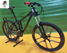 Kalosse Hydraulic Brake Aluminium Alloy Frame 27.5X1.95 Tyres Full Suspension Mountain Bike M310 24 Speed Bikes