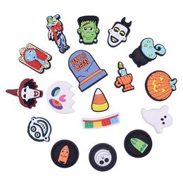 Colorful Halloween Theme Shoe Accessories Decoration Charm Jibitz for Croc Charms Clog Bracelets Buttons