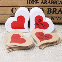 Heart Shape Gift Label Tag Vintage Thank You Kraft Tag for Gifts ,Candy Favours Display Decoration Label Tag 4*2.6cm LX3706