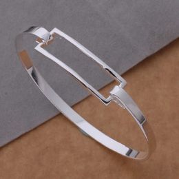 Ab038 Hot Sterling Bangle Bracelet, Fashion Jewellery Long Buckle Bracelet /afxaixea Ainaizua Silver Colour Q0719