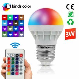 led changing light bulb NZ - Party Decoration Energy-saving 16 Color Changing Light E27 3W RGB LED Lamp Bulb Infrared Remote Control