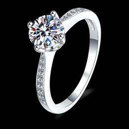 Luxury 925 Silver Excellent Cut D Color Pass Diamond Test Mossanite Party Ring Cluster Rings