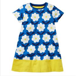 Jumping Meters Princess Flowers Dresses For Baby Girls Summer Clothing Fashion Kids Cotton Tunic Dress 2-7T Toddler 210529